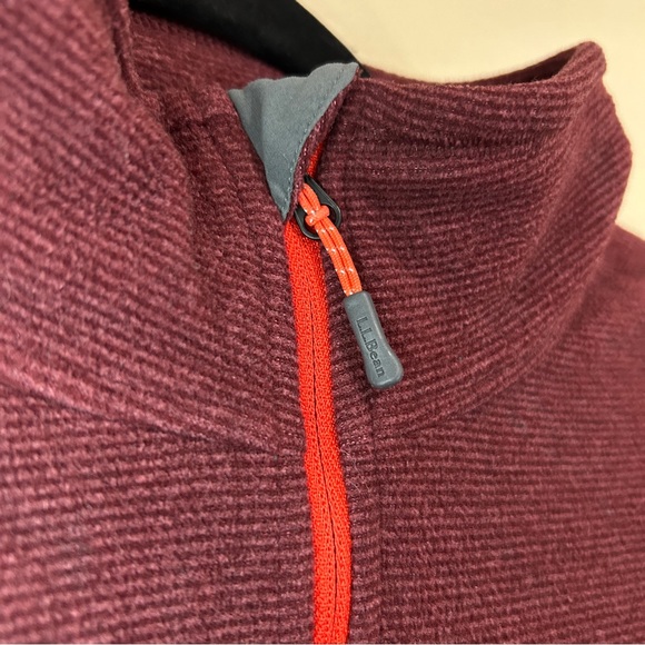 L.L. Bean Men’s XL Burgundy Fleece Quarter-Zip Pullover - Picture 4 of 9
